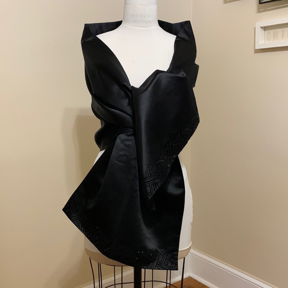 Black satin wrap